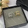 Lettre ouverture anneaux concepteur femmes anneaux en cristal marque bague de mariage avec boîte-cadeau