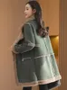 Manteau en laine pour femme, ample et Long, Imitation fourrure de mouton, Trench-coat fin et beau, Version coréenne, hiver 2024