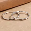 Hoop Huggie Ultra Thin 30/40/50/60/70mm Womens örhängen Silver Fashionabla smycken runda örhängen brincos kvinnor oorbellen 240326