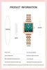 Armbandsur Lucky Girl Watch Square Dial Läderband Relojes Para Damareloj de Acero Inoxidable Mujer Ladies Gift Hope Tro