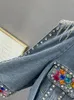 EWQ Tassel Rivet Colorful Diamond Denim Jacket Fashion Femmes Femmes Long Streetwear Diswears Vestes Coat Top Summer 240311