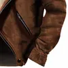 Jaqueta masculina com gola de pele solta e confortável casual Fi Design de cor sólida quente outono inverno novos estilos versátil jaqueta de lapela f3bG #