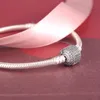 Bracciale in vero argento con zirconi trasparenti adatto per gioielli con bracciale 590723CZ