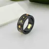 Band Rings High Version Black and White Ceramic Ring Vintage 18K Gold Bee Planet Movie With samma par ring Vintage Punk Party Gift J240326