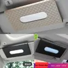 Atualização caixa de tecido do carro toalha viseira sol assento volta teto solar carro xadrez gaveta caixa pendurado criativo couro carro universal interior accessorie