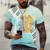 T-shirt da uomo Musica 3D stampato T-shirt da uomo divertente Moda Harajuku O Collo T-shirt stile etnico Abbigliamento da uomo T-shirt oversize a maniche corte T240325