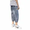 2023 Bermuda Jeans Casual Shorts Mannen Zomer Kleding Mannelijke Denim Broek Cott Lg Capri Shores Of Klusjes Pantales Cortos Z7Cr #