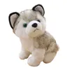 Sitzende Stilsimulation Husky-Plüschtierpuppe mit schiefem Kopf, 2-ha-Puppe, Stoffpuppendekoration, Kindergeburtstagsgeschenk