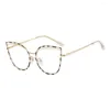 Sunglasses 1PC Hollow Cat Eye Metal Frame Glasses Anti-Blue Light Blocking Eyeglasses Optical Spectacle Computer Protection Glass