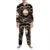 Steampunk Mkey Pyjamas Set Mignon Animal Imprimer Pyjamas Hommes Lg Manches Casual Lâche Chambre 2 Pièces De Nuit Grande Taille 2XL v9YD #