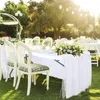 Jupes de table blanches Nappes semi-transparentes en mousseline de soie pour les mariages dans la cour, fête d'anniversaire, fête prénatale, décorations de dîner de gâteau 240322