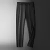 Marque d'été Pantalon mince Qualité Busin Casual Tissu Slim Droit Léger Haute élasticité Bureau Cool Ice Pantalon r24U #