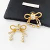 sweet bowknot designer earrings 18k gold luxury brand shing Crystal bling diamond bow Earrings for women Earring ear rings party jewelry gift