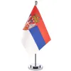 Accessories 14x21cm Serbia Desk Small Country Banner Meeting Room Boardroom Table Standing Pole The Serbia National Flag