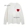 Spela herrtröjor Nya designertröja Little Red Heart Designer Amis Cardigan Winter Fashion Brand Love Brodery Loose Women's Sweater 329