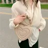 Malas RBS1 Moda Amor Coração Forma Ombro Pequenas Bolsas Designer Crossbody Sacos Para Mulheres Sólidas