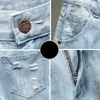 Zomer Nieuwe Fi Heren Denim Shorts Lichtblauw Persalized Patch Straat Hip Hop Gedragen Jeugd Korte Jeans W2PV #