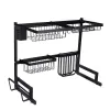 Racks 65CM Stainless Steel Kitchen Shelf Organizer Dishes Drying Rack Over Sink Drain Rack Kitchen Countertop Utensils Holder