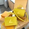 Frühling/Sommer Candy Farbe Designer Twist Lock Kette Tasche TWIST Handtasche Damen Box Bag Mode Schultertasche Umhängetasche