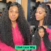 Perruque Lace Front Wig Deep Wave naturelle, cheveux humains, Deep Wave, 30 pouces, Transparent, 13x4, 13x6, densité 250, pour femmes