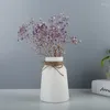 Vasi Nordico Trafilatura Vaso in ceramica bianca Decorazione della casa Artigianato Portico Desktop Disposizione dei fiori Secchi El