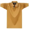 2023 Autumn Men koszulka polo bawełna męskie mody Homme Polo koszule długie rękaw wygodne koszulę polo 6xl marki odzieży streetwear 240311