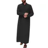 Heren casual shirts Ramadan moslimjurken Gewaad Lange mouw Henley Gebedskleding Kaftan Islamitische Abaya Arabische jurk Thobe
