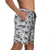 Mignon Noël Border Collie Dog Maillots de bain pour hommes Maillots de bain à séchage rapide Beach Board Shorts Pet Animal Swimming Boardshorts z5Fm #