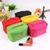 Cosmetic Bags Rose Red Embroidered Grid Portable Makeup Bag Organizer Toiletries