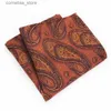 Zakdoeken Matagorda Mode Herenkleding Verscheidenheid Hanky Pocket Squared Zakdoek Paisley Printing Cashew Cocktail Tie Gravata Accessoires Y240326