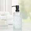 Dispensers Glass Lotion Bottle Black Stainless Steel Compression Pump Soap Bottle Clear Press Bathroom Soap Bathroom Accessories Dispenser