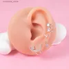 Ушная манжета Ear1 кусок лунной манжеты для левого уха Зажим для ушей Регулируемый медведь Неперфорированный зажим для ушей Ложные перфорированные спиральные карманные украшения Y240326