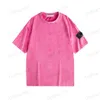2024 Erkekler Yaz Gevşek Fit 100 Pamuk Baskılı Tasarımcı T-Shirt Üstler Moru İşlemeli Kol Bandı Kısa Kollu Tişört Moda Sıkıntılı Görünüm M-XXL