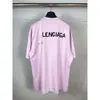 24SS Desginer Balanciatess T Shirt Baleciaga Paris Wysoka jakość B Rodzina Nowa z przodu tylna litera Blur Shadow Printing Casual Lose Fit Mens i damskie krótkie rękawa TS