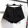 Shorts femininos calças curtas para mulher usar jeans rasgado praia com bolso de cintura jeans azul design moda oferta