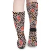 Women Socks Floral Leopard Cheetah Animal Print Modern Stockings Autumn Anti Bacterial Men Graphic Outdoor Sports