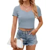 JCTQ 2024 Womens Temu Summer Summer T-Shirt Shirt Short Sleeved Top Top Fashion Square Reck Top للنساء