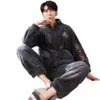 سستة دافئة الفانيلا LG Plush Pajamas للرجال الشتاء ثخانة الشعاب المرجانية Fleece Pajamas مجموعة بسيطة باجاما الصلبة البسيطة 3XL M49W#