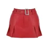 Сексуальные юбки юбки красные мини -сексуальные кожаные карандаш кожа