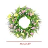 Couronne de fleurs décoratives de printemps et d'été, guirlandes colorées réalistes, fleurs sauvages artificielles, décorations de vacances de Pâques