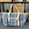 Lotte Japan South Korea Mar Light Blue Grass Woven Bag Leisure Shopping Bag Tote Bag Tote Bag