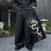 Iefb bordado masculino pantalones rectos estilo chino cintura elástica pantalones de pierna ancha para hombres nuevo estilo casual primavera 2024 9C4104 j6mX #