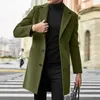 Trenchs d'hommes Hommes coréen manteau couleur unie revers simple boutonnage longues vestes bureau d'affaires travail tempérament cardigan pardessus