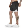 mens 2 em 1 Running Shorts Verão Athletic Gym Workout Performance Shorts com bolsos de toalha Loop Stretchy Quick Dry T1wK #