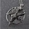 Pan God Skull Pendant Halsband Fashion Retro Ladies Mens Pentagram get Huvudkedja Neutral Lucky Alloy Vintage Halsband smycken AB5