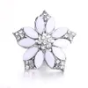 Högkvalitativ strass blomma 18mm metall snap -knappar diy charms knapp smycken