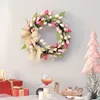 Decorative Flowers Artificial Tulip Flower Wreath Fake Floral Rattan Garland Front Door Decor Props Home Festive Wedding Decoration Supplies