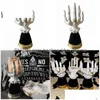 Candle Holders Resin Witch Hand Candlestick Creative Ghost Palm Holder For Halloween Decorative Art Crafts Ornaments Yq231017 Drop Del Dh4Cn