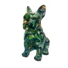 Sculpturen Kleurrijke Franse Bulldog Sculptuur Staande Hars Standbeeld Hond DIY Graffiti Ambachten Desktop Dier Standbeeld Ornament Home Decoraties