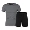 Männer Trainingsanzüge Kurzarm T-shirt Taschen Shorts Set Sommer Casual Outfit O-ansatz Elastische Kordelzug Taille